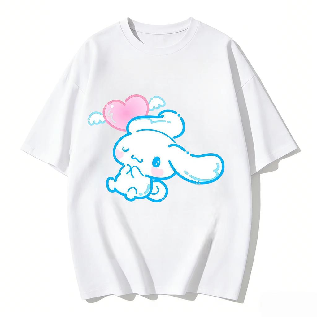 2026 new Summer Cute Cinnamoroll TShirts Soft Cotton Short Sleeve Tees for Parents  Kids Breathable Casual Daily Outfit Tops