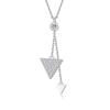 Ashley Jewelry Necklace, Sterling Silver 925, Triangle Pendant, Stylish and Simple Design for Women (Clear)