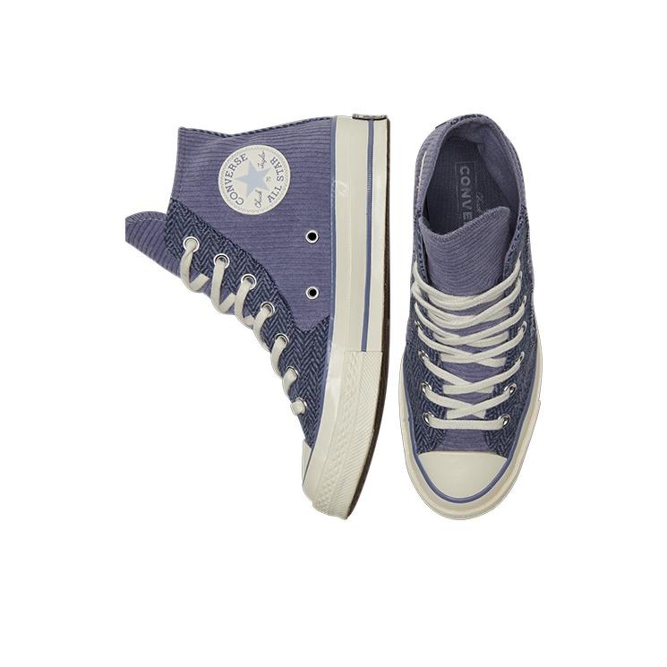 Converse 1970s Chuck Taylor All Star Hi Trendy Versatile Corduroy Patchwork High-Top Canvas Shoes Unisex Sneaker Violet 172495C
