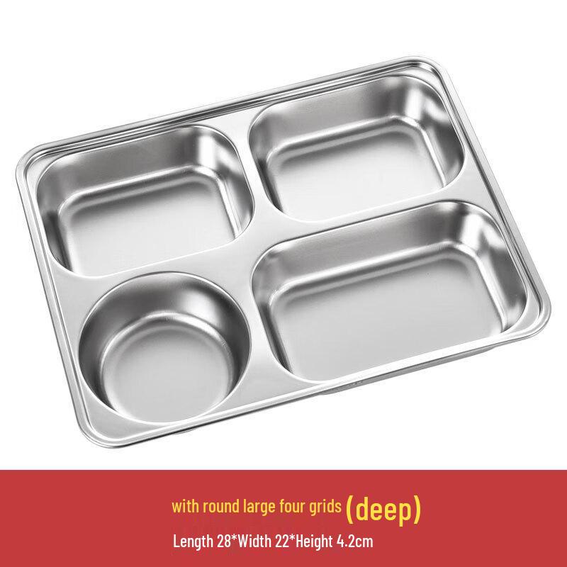 Lijia Fitment Stainless Steel 4-Compartment Meal Tray