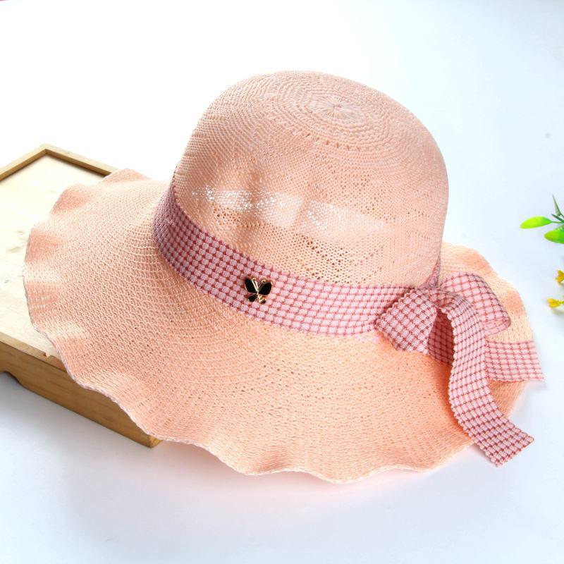 Women's Fashionable Sun Protection Wide Brim Straw Hat for Summer Beach and Scenic Outings