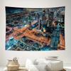 City Night Skyline Urban Landscape Wall Tapestry Machine Washable All Season Decor  Print Modern Design Home Simple Installation