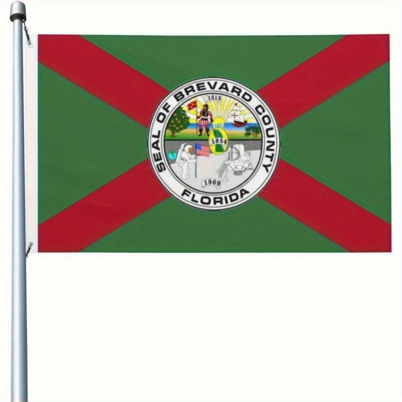 2D Door Sign 1pc Brevard County, Florida Seal Flag - Vibrant Outdoor Home And Garden Decor, Durable Polyester, 91.44X152.4 cm Or 121.92X182.88 cm, Win
