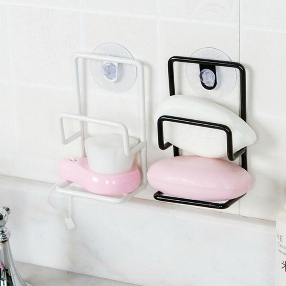 High Quality Saving Space Sucker Design 1pcs Sink Rack Holders 12x7cm Dish Cloth Shelf Drain Rack Kitchen Metal