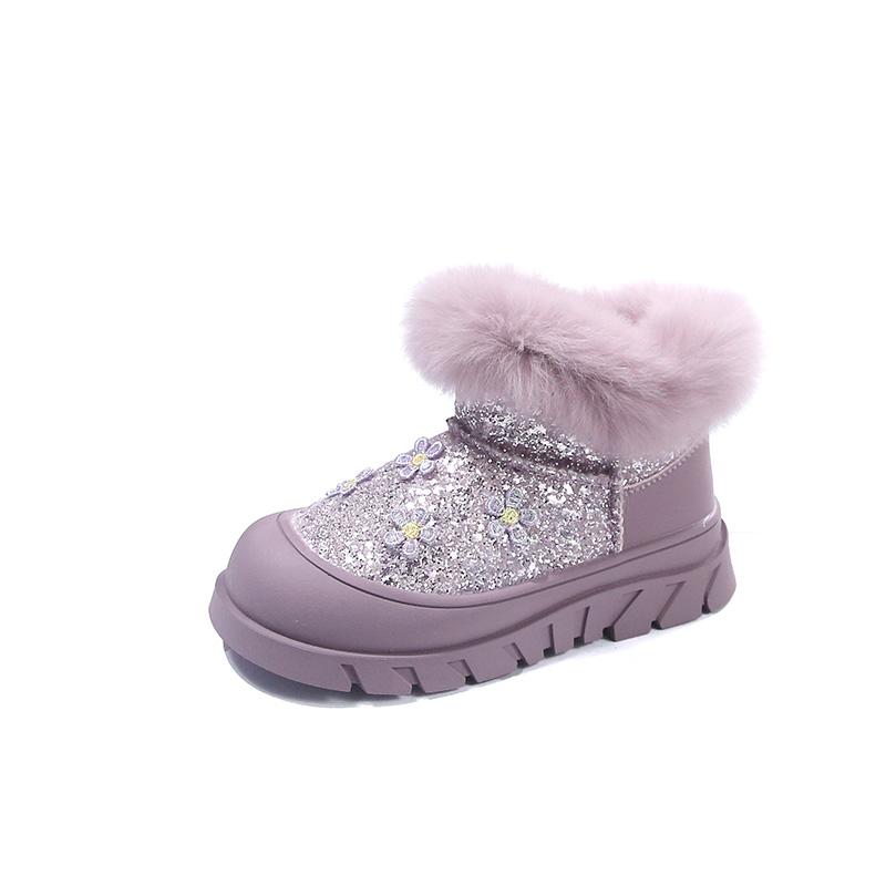 

Winter Children s Boots Thickened Cotton Shoes for Kids Warm and Thickened Baby Winter Boots for Girls 36 фіолетовий
