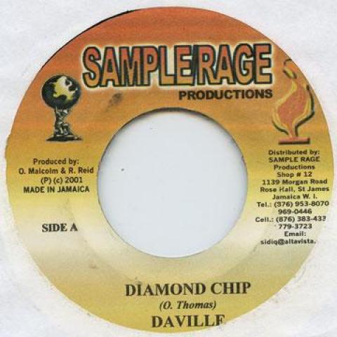 

7inch Record DA VILLE - Diamond Chip Sample Rage 2001 Jamaica Reggae, Ska & Dub