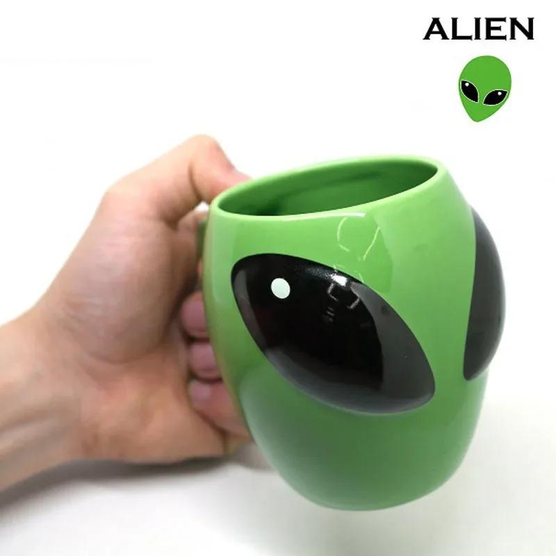 New Cartoon Creative Ceramic 3D Alien Mug Mug Mug Creative Cartoon Green Mug Birthday Gift
