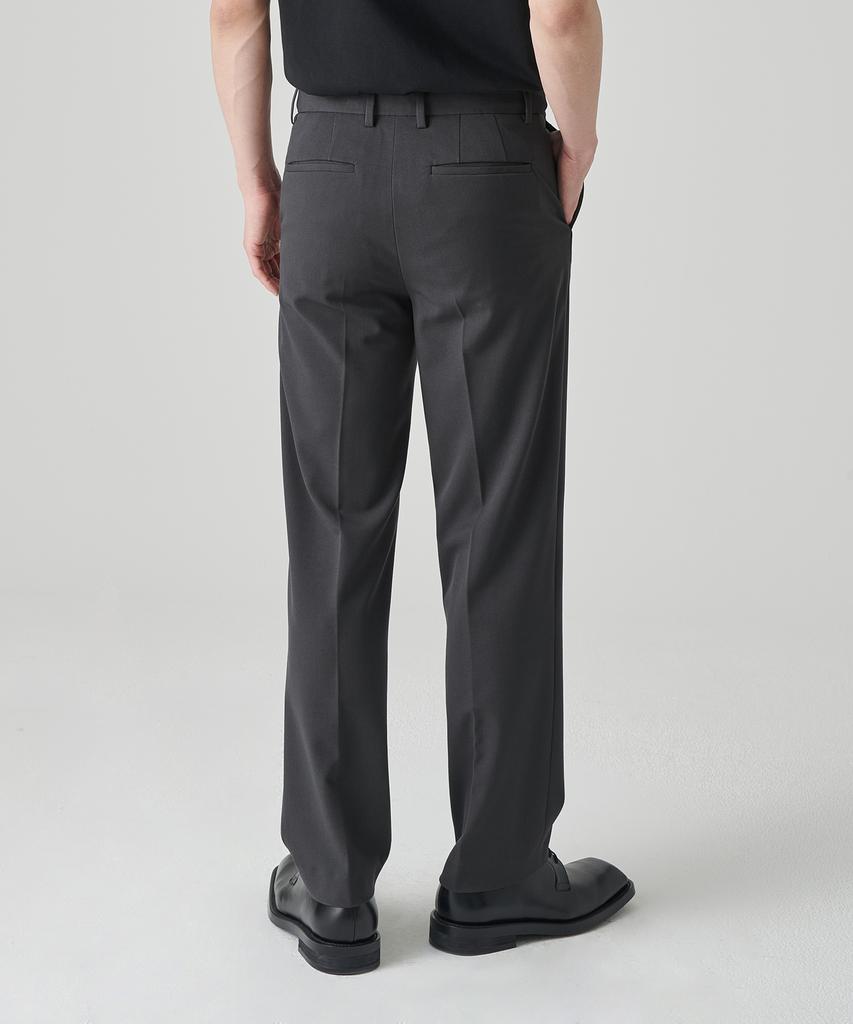 MUSINSA STANDARD Straight Hidden Banding Slacks [Gunmetal]