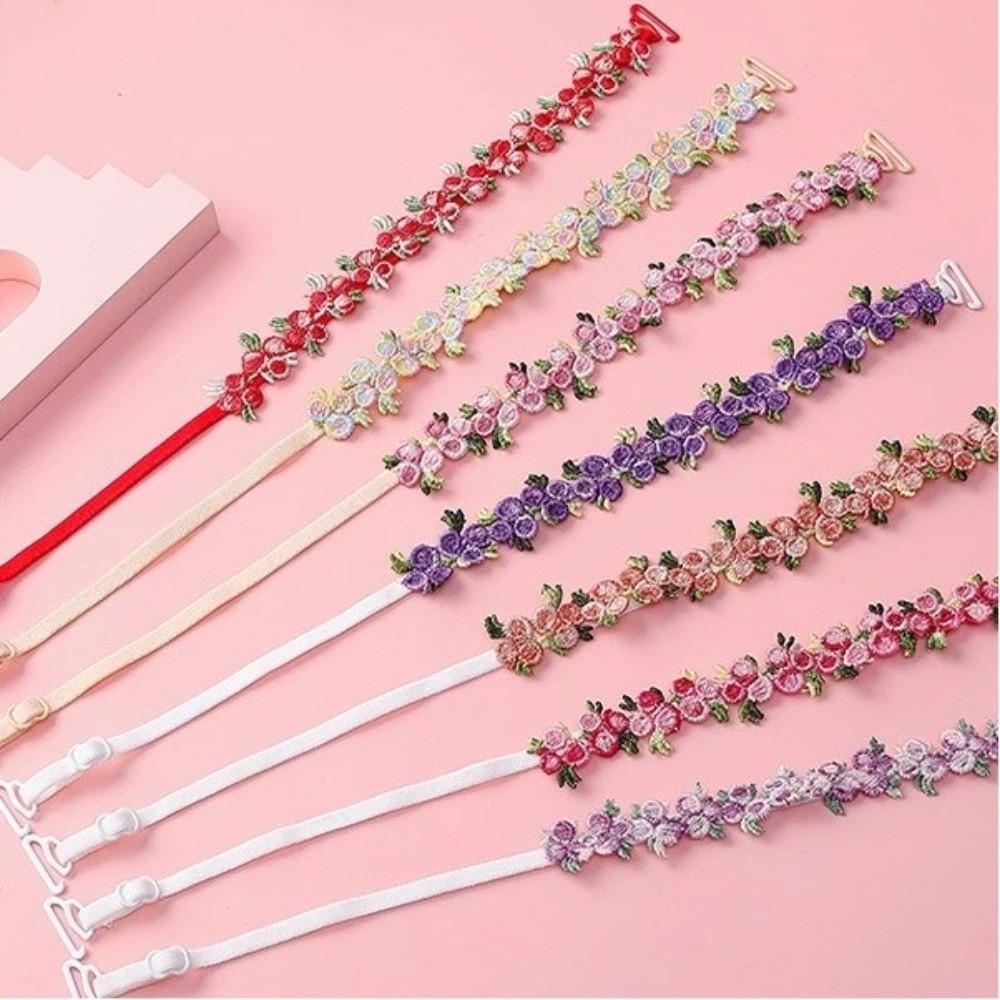 Anti-slip Floral Bra Straps Elastic Lingerie Strap Belt Soft Shoulder Straps  Wedding Party Dress