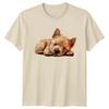 Sleeping Puppy Dog Animals Mens T-Shirt Womens Graphic Tee Unisex Top
