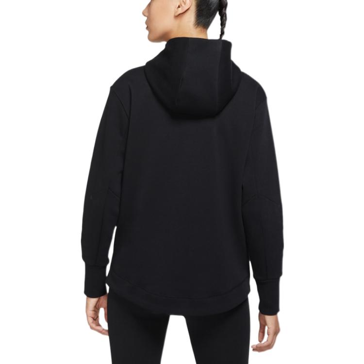 Nike Solid Color Zip-Up Hoodie With Brand Logo Print Jacket Women Jackets Black DD5625-010