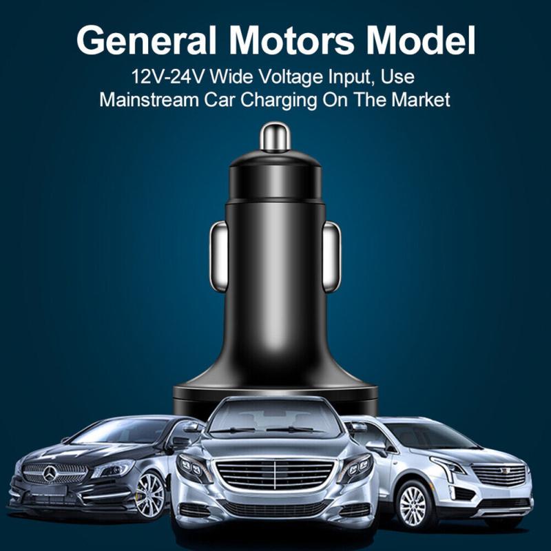 4 Usb Port Type-c Fast Car Charger Led Digital Display Real Time Monitor With Voltage Detection