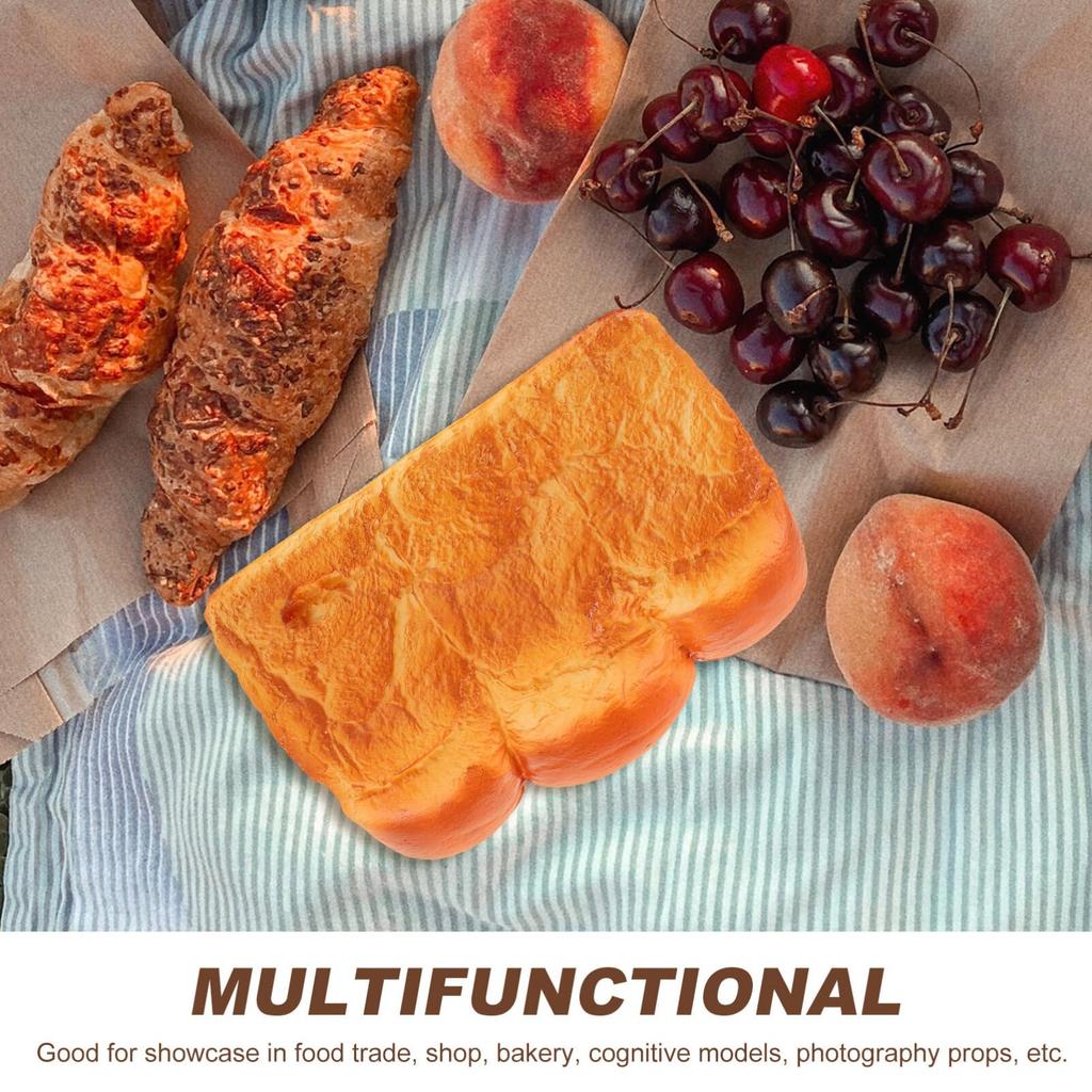 STOBOK Fake Bread Simulation Realistic Artificial Fake Food Faux Replica Bread for Party Photography Props Model, Bread, Bread, Props, Kitchen,