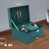 Bymaocar Dark Green 3 Layers Jewelry Box Organizer Large Capacity Women / Girls Earring Necklace Storage Birthday/holiday Gift