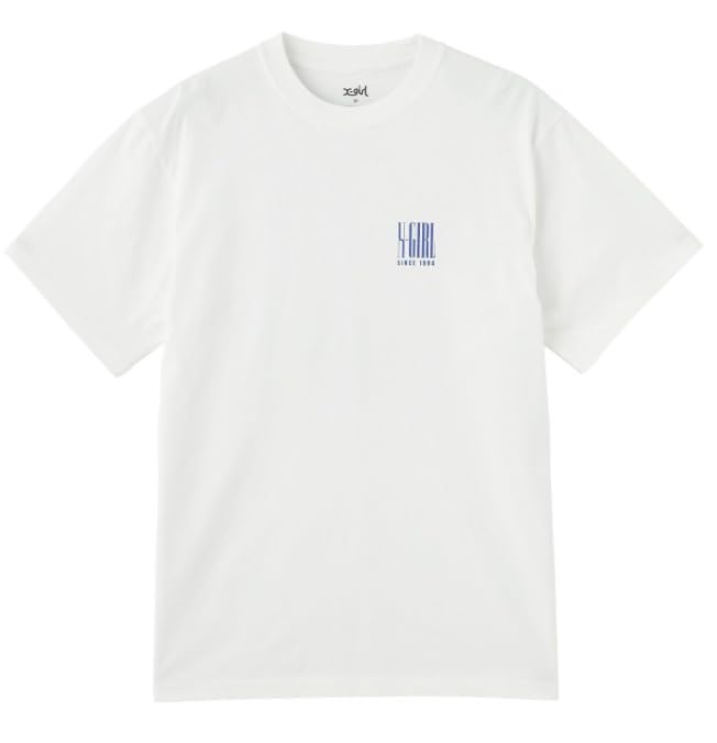 Casual Vertical Logo Short Sleeve White X-girl Tee, Women's,