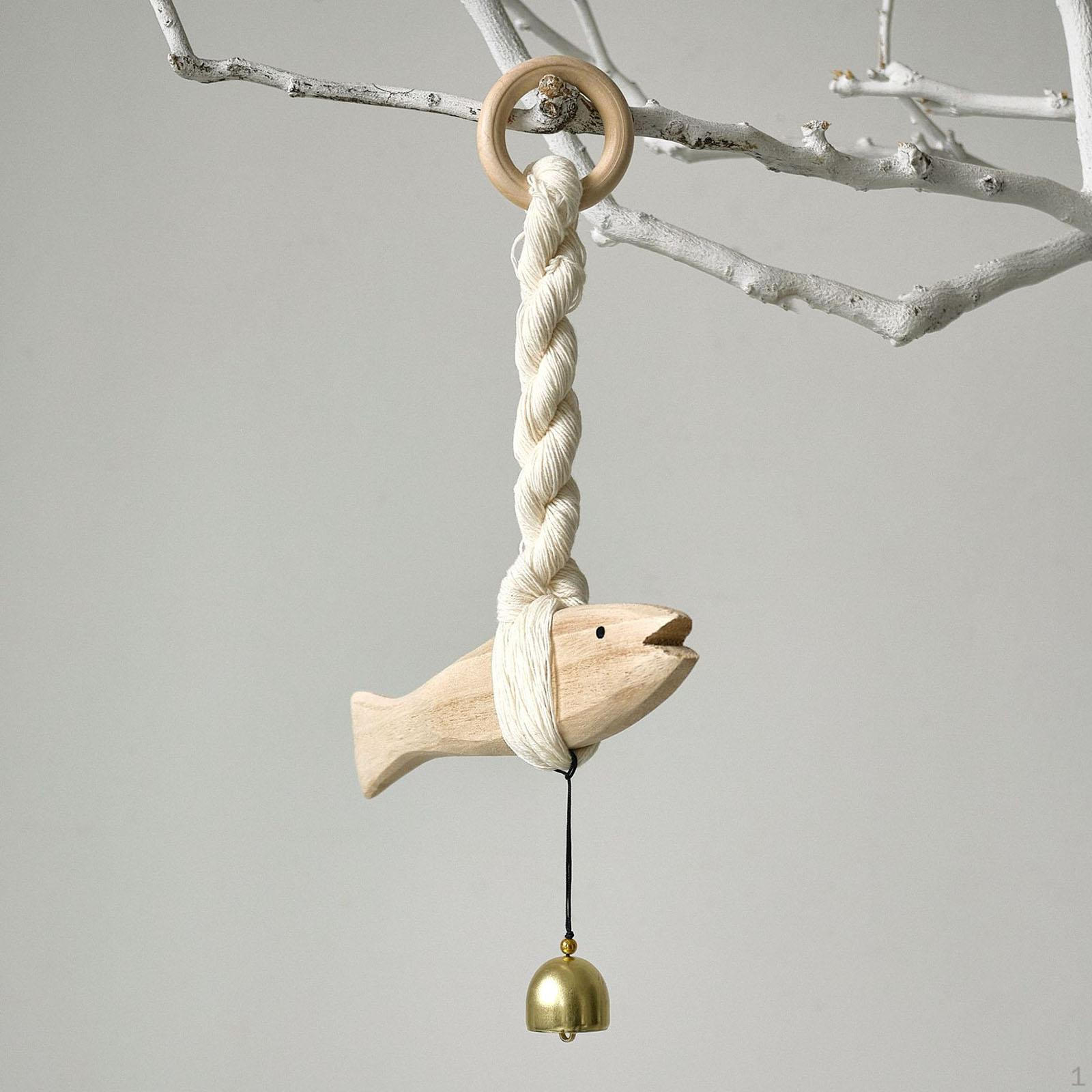 

Wooden Fish-shaped Doorbell, Wind Chime, Vintage, Charming, Wall Decoration, Hanging