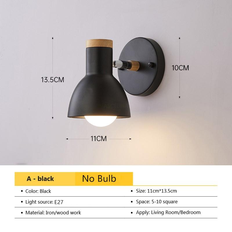 Nordic LED Wall Sconce Minimalist Iron with Switch E27 Wall Lamp For Bedroom Bedside Study Office Indoor Illumination Fixtures