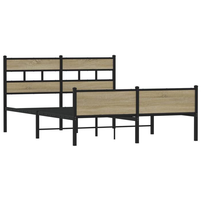 VidaXL Bed Frames Without Mattress Sonoma Oak 140x200 Cm, Double Bed, Bedroom Furniture, Guest Bed, Bed, Frame 4017291