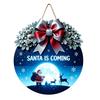 Decorative Pine Cone Sign Christmas Wooden Welcome for Front Door, Round Hanging Ornament with Solid Wood Plate Artificial Branches & Bow Decor
