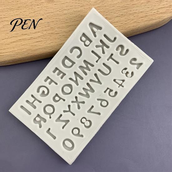 Easy Release Pudding Molds Alphabet Number Silicone Mold for Cake Decorating, Mini Letters 0-9 Fondant Baking Tool, Nonstick Desserts Flexible
