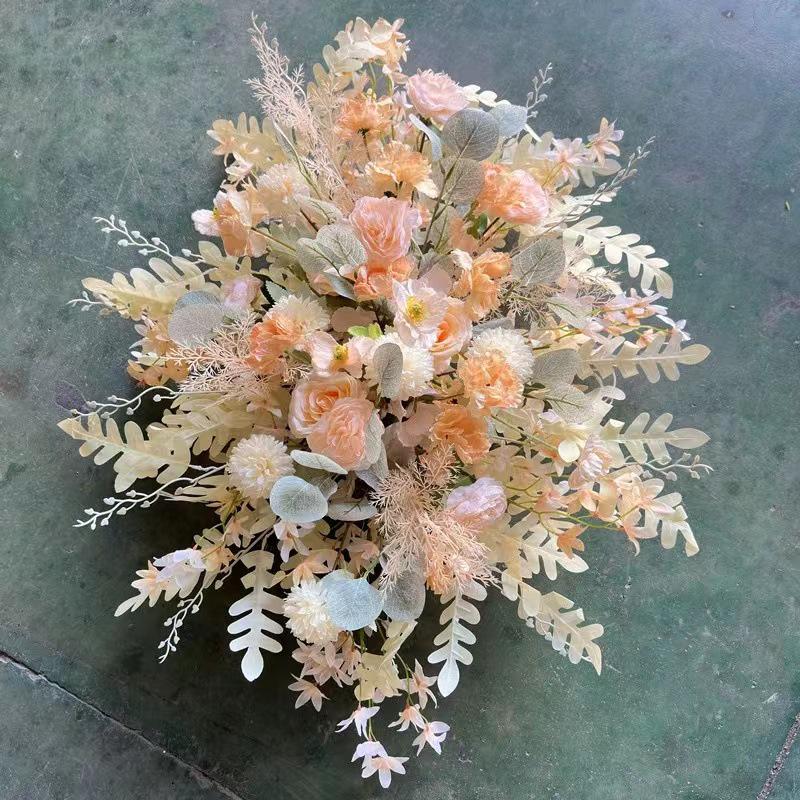 Triangular Silk Flower Wedding Arch Arrangement for Reception Background