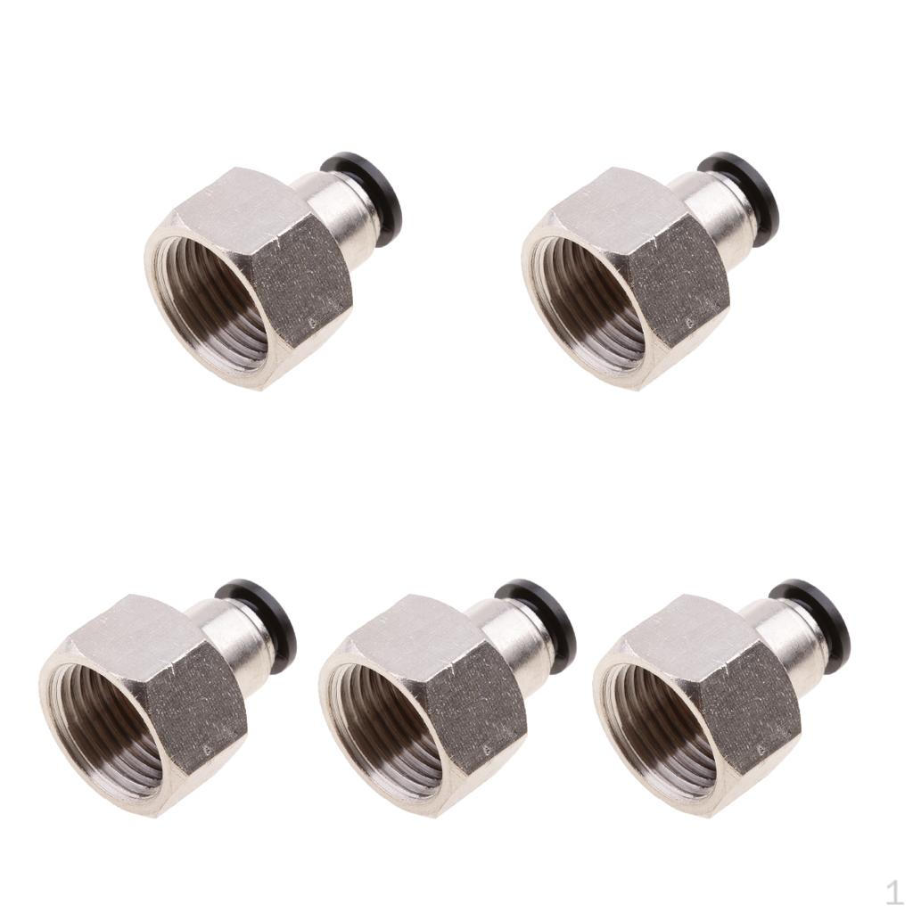 5 Pieces 8mm Quick Release Push In Fittings For Air Water Hose Tube