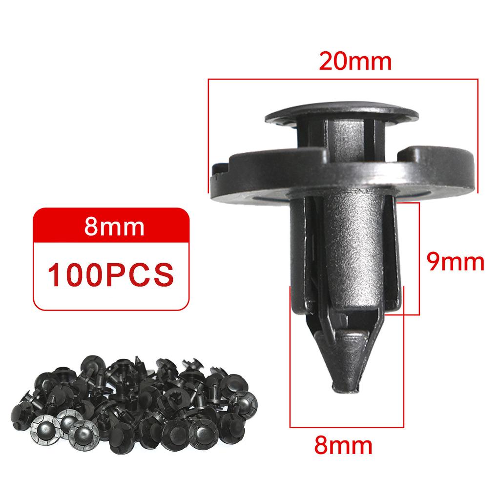 50 Stück/Set Auto Stoßstange Kotflügel Druckniet 8mm Halter Kunststoff Auto Befestigungsclip für Universelle Auto Nietbefestiger