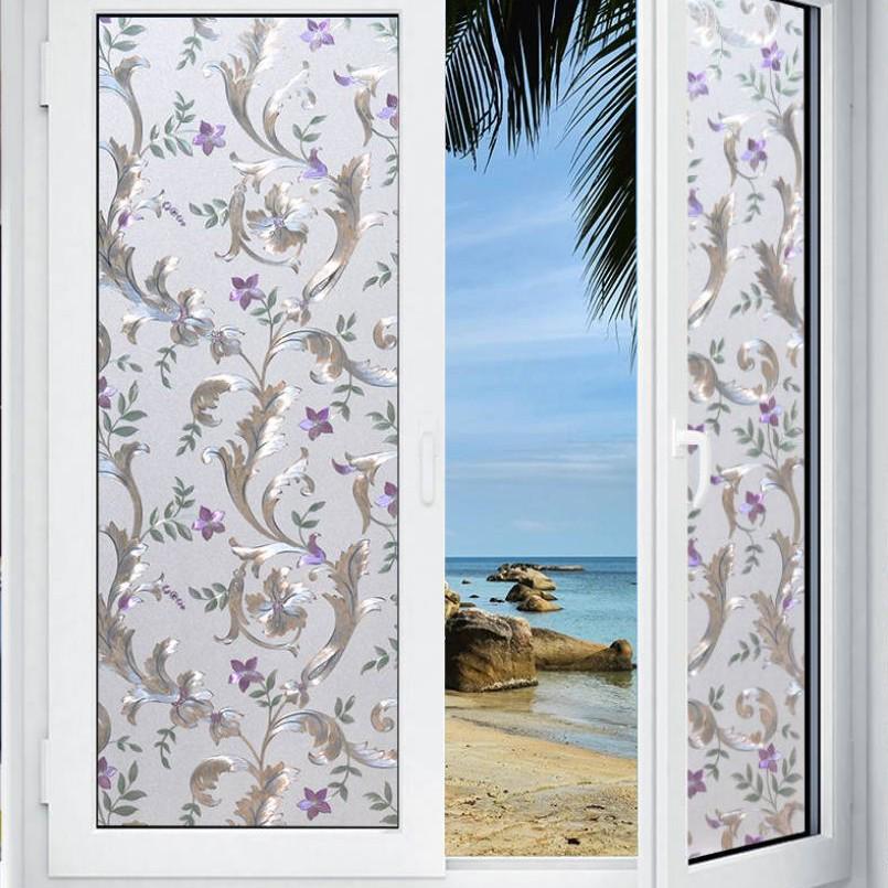 Ranní sláva Statická přilnavost Matná okenní fólie: Reliéfní, Průsvitné Soukromí pro Koupelny