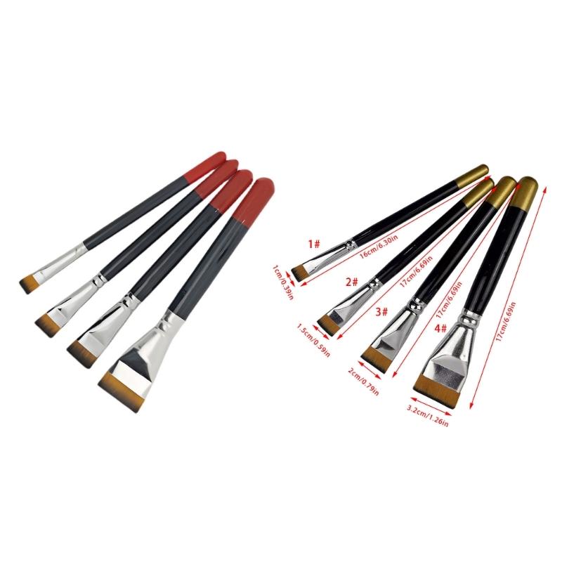 4PCS Artist Paint Brushes MultiPurpose Craft Tools Soft Flexible Nylon Hairs Minimal Streak Marks Art Supplies