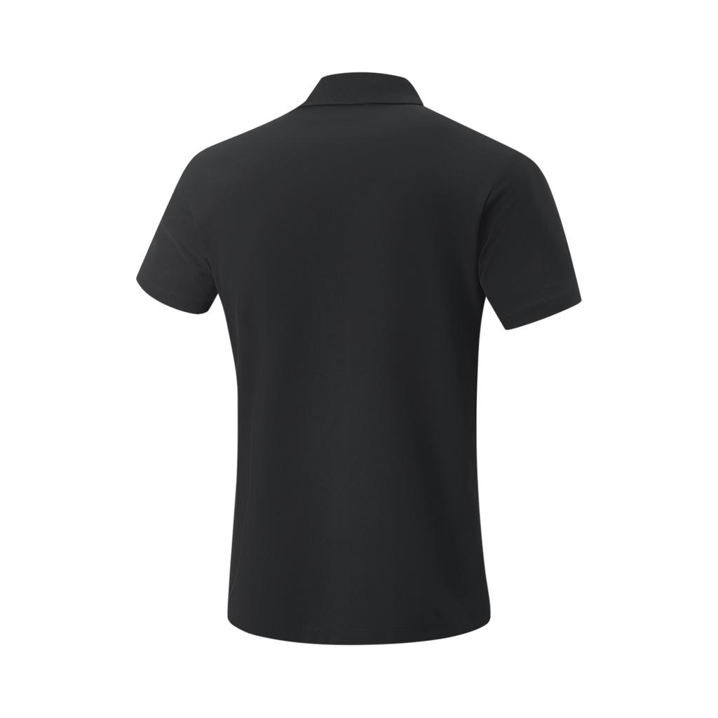 Li-Ning Fitness Series Solid Color Moisture Wicking Quick Dry Pullover Sports Polo Shirt Men tops Black APLU149-1