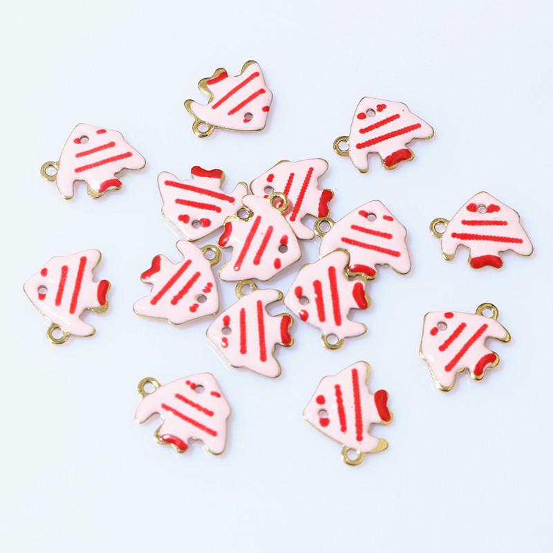 20pcs 11x9mm Stainless Steel Fish Enamel Charms Pendant Stainless Steel DIY Jewelry Making Accessories Findings