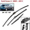 26"+17"+14" Front & Rear Frameless Wiper Blades for Focus Mk2 2005-2011, C-Max Mk1, Galaxy Mk3, S-Max Mk1, Kuga Mk1