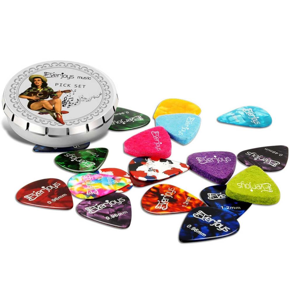 Guitar 20 Celluloid and Felt Picks for Extra Thick Gauge Picks, Pack, Guitar, Bass, Ukulele, Plectrum, Thin, Medium, Thick,