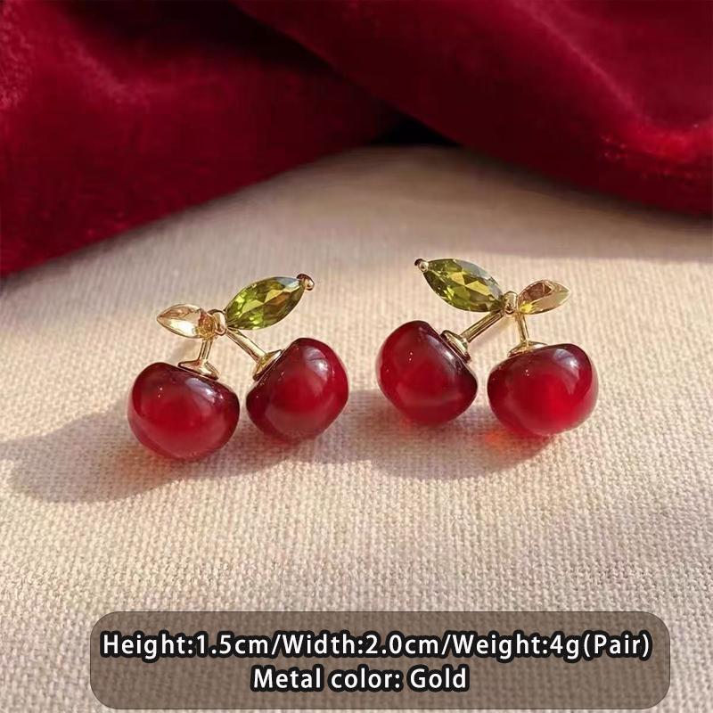 

Red Cherry Resin Imitation Fruit Pendant Earrings For Womens 2026 New Design Sweet Ears Jewelry Unusual Accessories for Girls