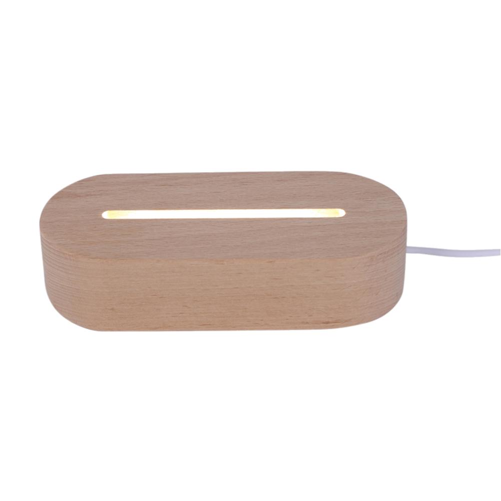 5 Stück Rechteckige Solide Holz-LED-Basisleiste Leuchtende Basis USB-beleuchteter Displayständer für Harzbuchstabenlampe Glas Harz Kunstlichter