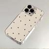 Luxury Transparent Case For iPhone 16 15 14 13 12 11 Pro Max Plus Shockproof Cases Bumper Black Circular Dots Clear Back Cover