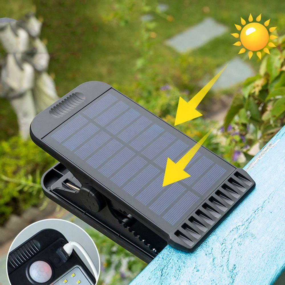 Portable Human Body Induction Lighting IP65 Waterproof Garden Wall Light Solar Clip Lights  Home