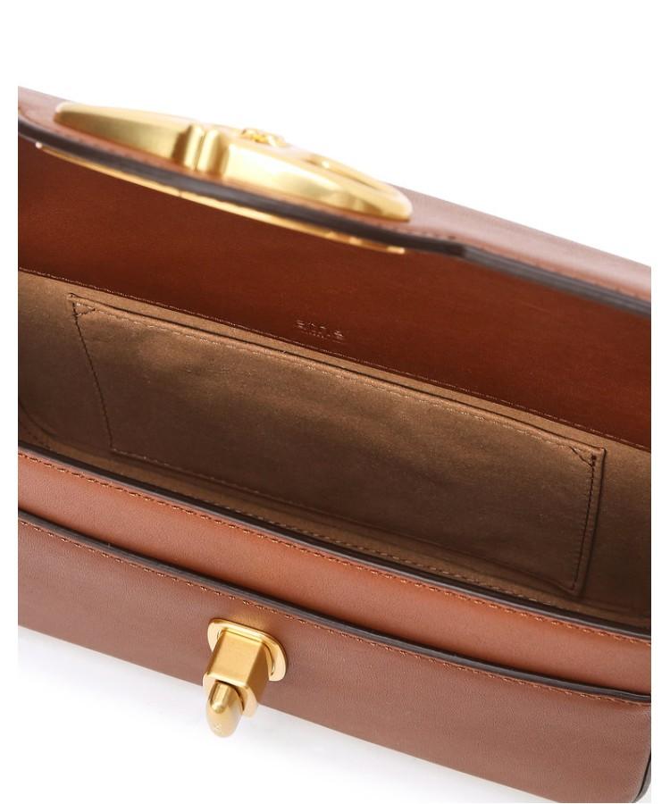 Athe Vanessabruno [Meringue] Brown Alexandra Leather Plain Shoulder Bag S Aaba5E364W2