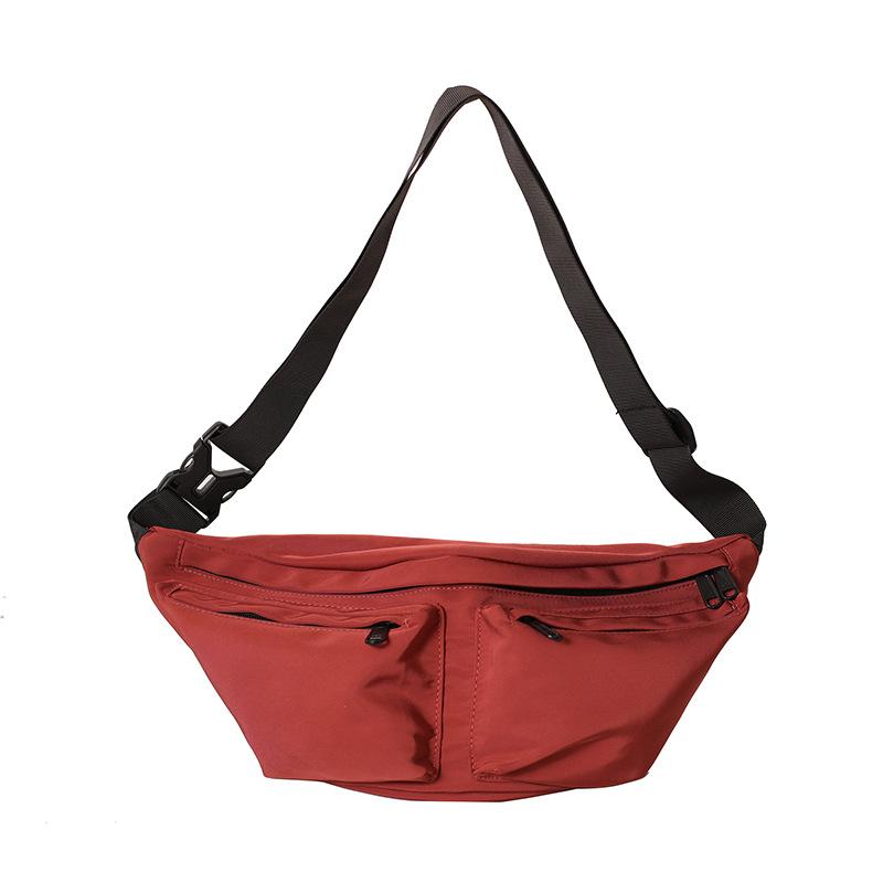 Trendy Brand Sports Small Satchel 2025 Spring New Versatile Solid Color Shoulder Small Satchel Chest Bag Waist Bag Women