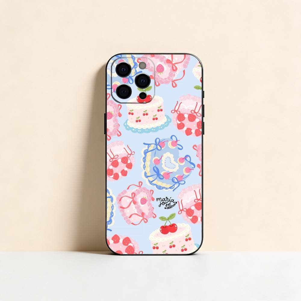 INS Cream Strawberry Cake Cartoon Cute Phone Case Silicone Soft For IPhone 17 16 15 14 13 12 11 X XR Plus Pro Max Plus