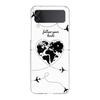 Phone Cover For Samsung Galaxy Z Flip 6 5 4 Case Transparent For Samsung Z Flip 3 Hard PC Shell Travel-Inspired Airplane Route