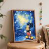 Disney oil painting starry night Mickey Mouse handmade diy art painting home decoration