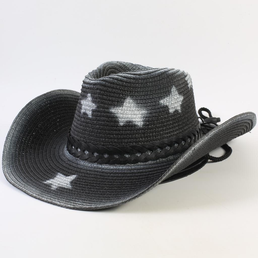 Popular Western Cowboy Straw Hat Men's and Women's Fashion Shade Straw Hat Classic Outdoor Western Cowboy Hat