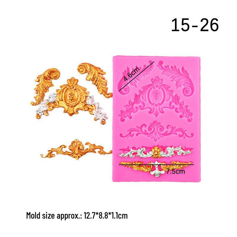 Embossed Retro Floral Vine Silicone Mold for Cake Decoration