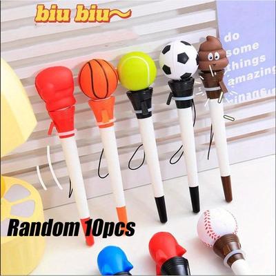 10 Stück Basketball Schreibstift Rakete Fußball Hüpf Decompression Stifte Gaming Kugelschreiber Spaß Party Geburtstagsgeschenke, Abschlusszeit Back To School