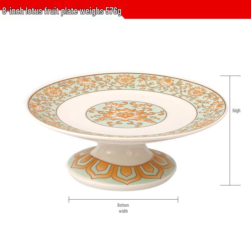 White Marble Buddhist Offering Set: Water Cup, Fruit Plate & Incense Burner.