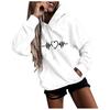 Kaixinjiuhao Women Fashion Casual Fun Print Hooded Sweatshirt Loose Sports Tops Pullover