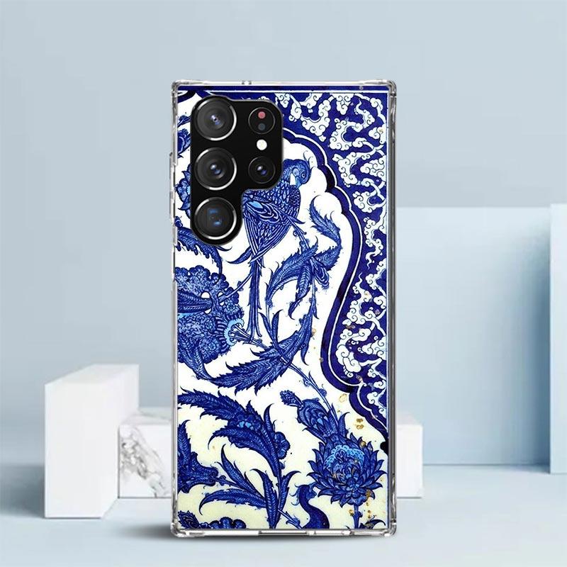 Blue And White Porcelain Soft Cover for Samsung Galaxy S25 Edge S26 S24 S23 Ultra Phone Case S22 S21 Plus S20 FE Print Pattern S