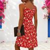 Women Plus Size Criss Cross Cutout Halter Neck Sleeveless Floral Printed Fitted Curved Hem Dress