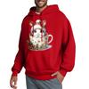 Men's Hooded Sweatshirt, Contrasting Color Sweatshirt, Sports   Casual Jacket